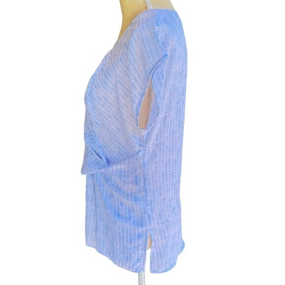 A.N.A A NEW APPROACH Blouse Top Size XS Sleeveless Tunic‎ White/Light Blue - Picture 4 of 14